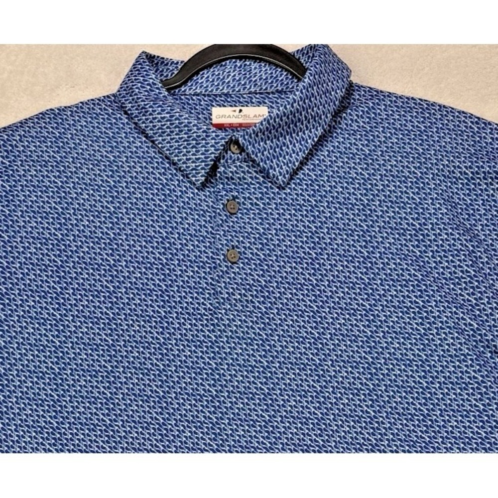 Grand Slam Performance Shirt Men 2XL Blue Polo Golf S/S
